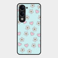 Heart With Blossom Glossy Metal Case Cover For Vivo T4 Lite 5G