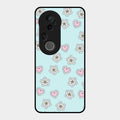 Heart With Blossom Glossy Metal Case Cover For Vivo T4 Ultra 5G