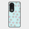 Heart With Blossom Glossy Metal Case Cover For Vivo T4R 5G