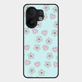 Heart With Blossom Glossy Metal Case Cover For Vivo V60 5G