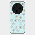 Heart With Blossom Glossy Metal Case Cover For Vivo X100 5G