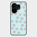 Heart With Blossom Glossy Metal Case Cover For Vivo X200 Fe 5G