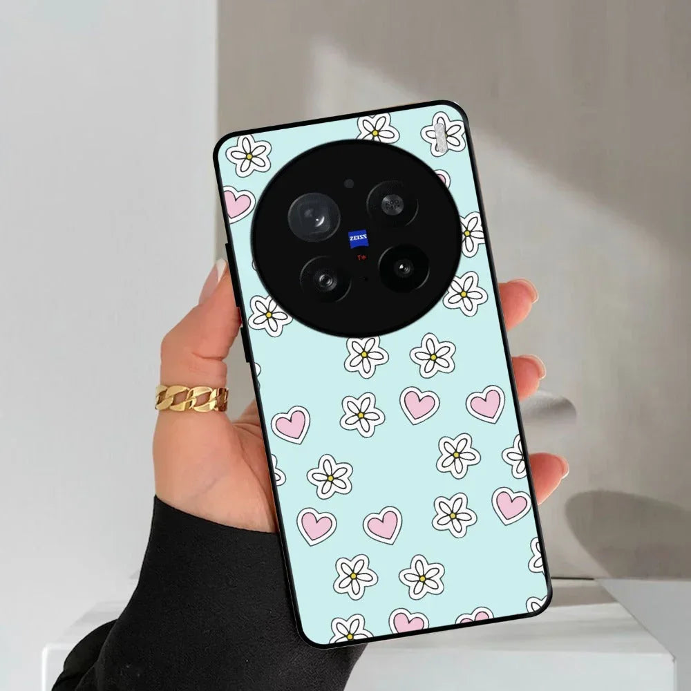 Heart With Flower Glossy Metal Case Cover For Vivo - ShopOnCliQ