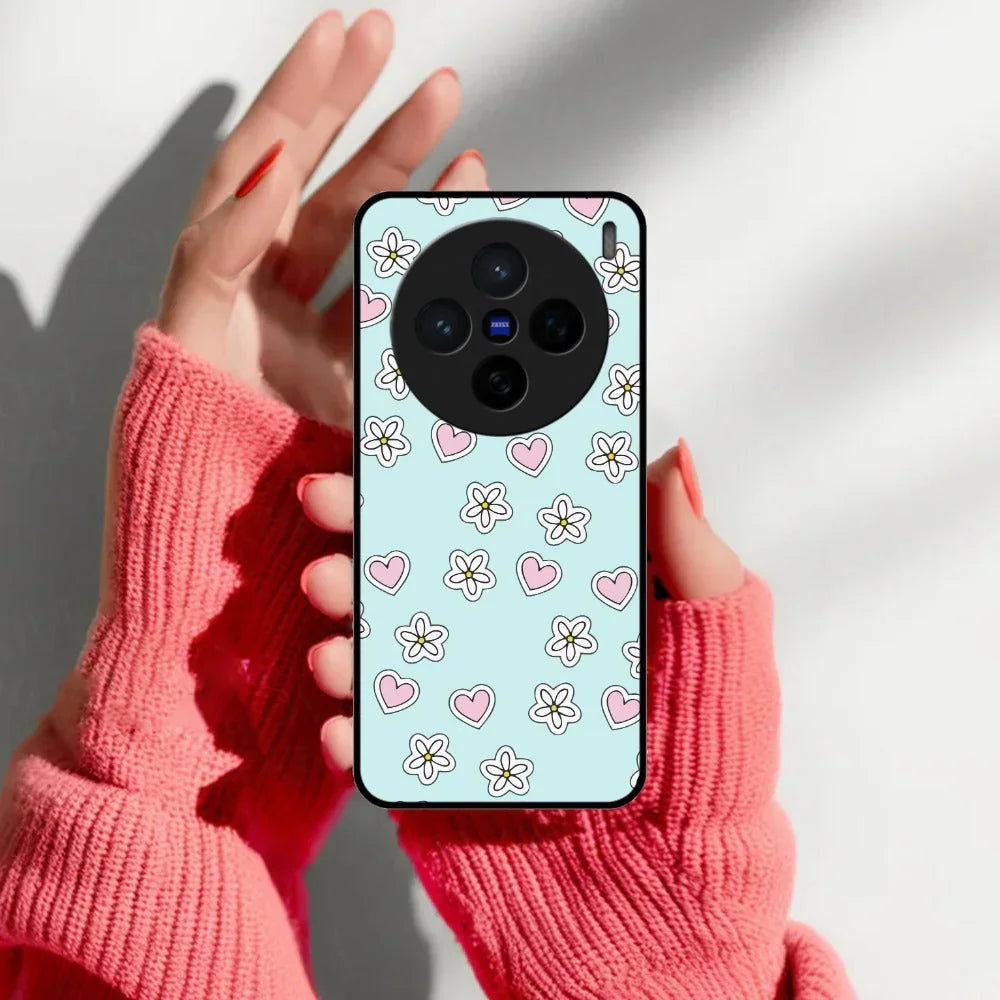 Heart With Flower Glossy Metal Case Cover For Vivo - ShopOnCliQ