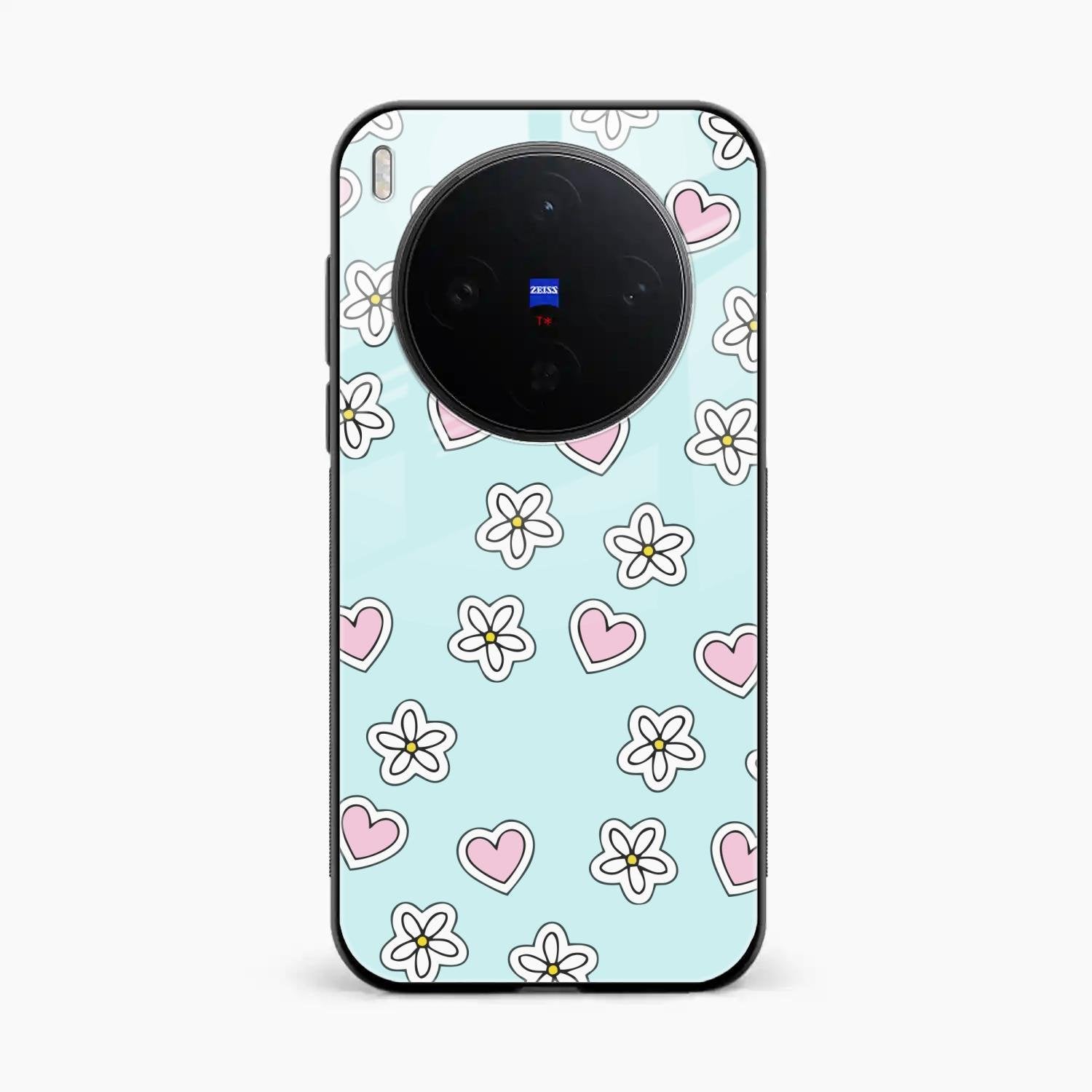 Heart With Blossom Glossy Metal Case Cover For Vivo X300 5G