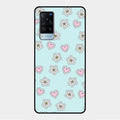 Heart With Blossom Glossy Metal Case Cover For Vivo X60 5G