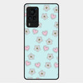 Heart With Blossom Glossy Metal Case Cover For Vivo X60 Pro 5G