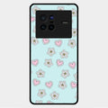 Heart With Blossom Glossy Metal Case Cover For Vivo X80 5G