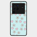 Heart With Blossom Glossy Metal Case Cover For Vivo X80 Pro 5G