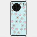 Heart With Blossom Glossy Metal Case Cover For Vivo X90 5G