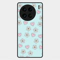 Heart With Blossom Glossy Metal Case Cover For Vivo X90 Pro 5G