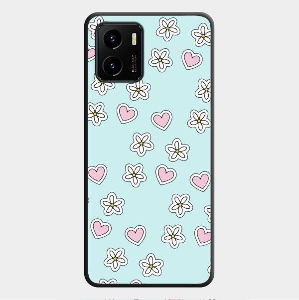 Heart With Blossom Glossy Metal Case Cover For Vivo Y01