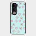 Heart With Blossom Glossy Metal Case Cover For Vivo Y400 5G