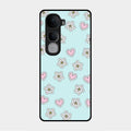 Heart With Blossom Glossy Metal Case Cover For Vivo Y400 Pro 5G