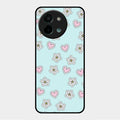 Heart With Blossom Glossy Metal Case Cover For Vivo Y58 5G