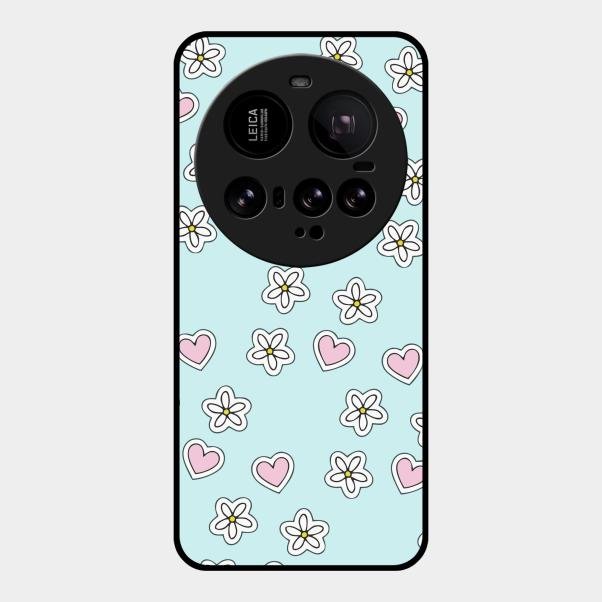Heart With Blossom Glossy Metal Case Cover For Xiaomi 15 Ultra 5G