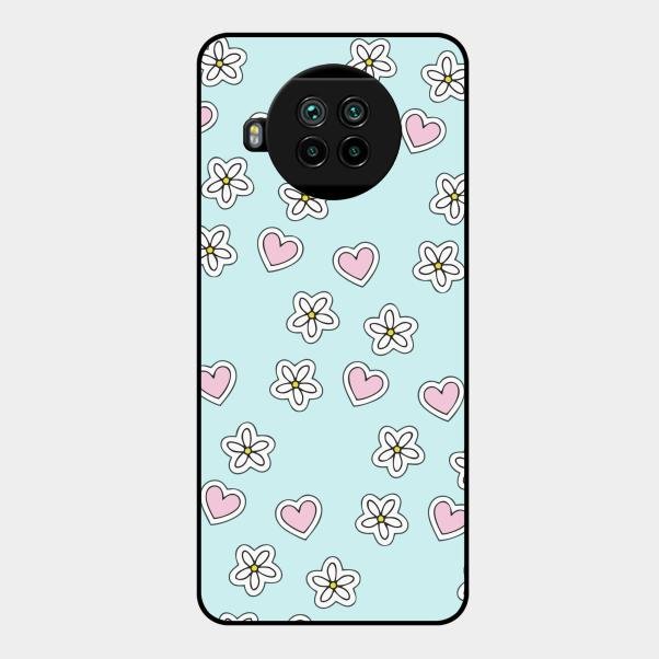 Heart With Blossom Glossy Metal Case Cover For Xiaomi Mi 10I 5G