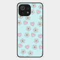 Heart With Blossom Glossy Metal Case Cover For Xiaomi Mi 11 Lite
