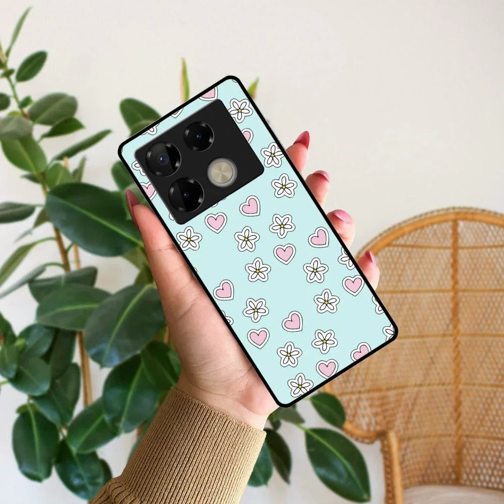 Heart with Flower Glossy Metal Case Cover For Infinix - ShopOnCliQ