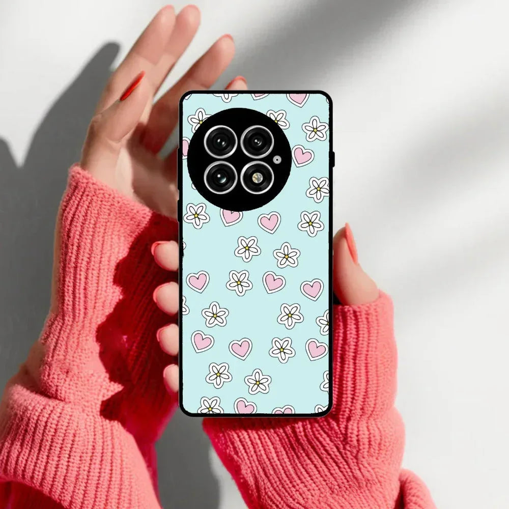 Heart With Flower Glossy Metal Case Cover For OnePlus - ShopOnCliQ