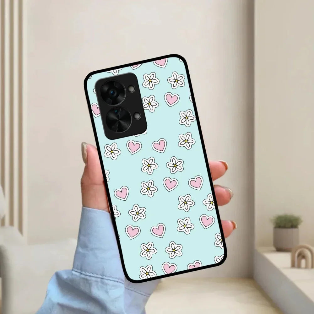Heart With Flower Glossy Metal Case Cover For OnePlus - ShopOnCliQ