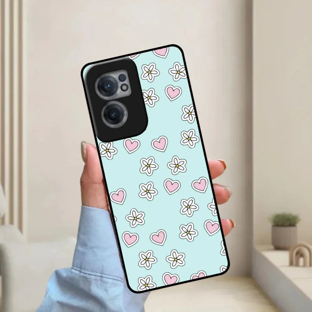 Heart With Flower Glossy Metal Case Cover For OnePlus - ShopOnCliQ