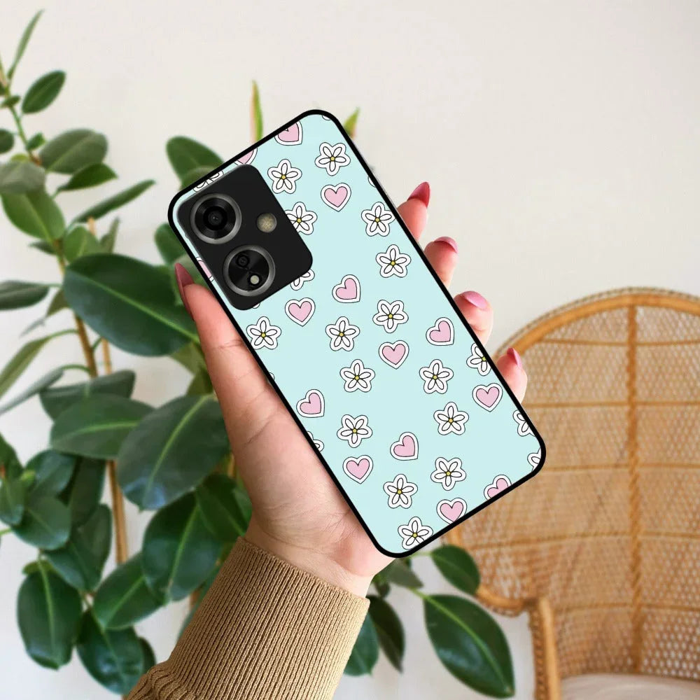 Heart With Flower Glossy Metal Case Cover For Oppo - ShopOnCliQ