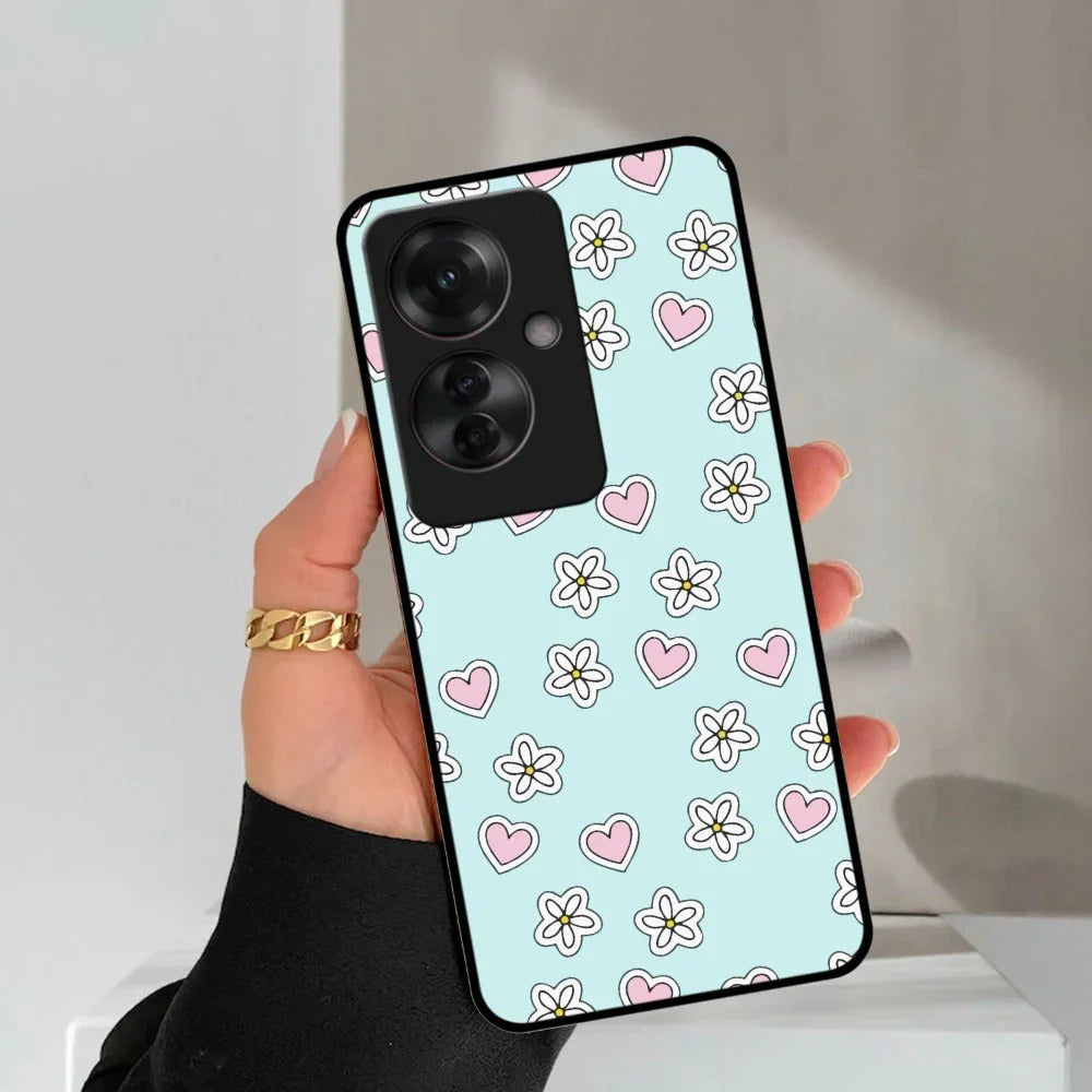 Heart With Flower Glossy Metal Case Cover For Oppo - ShopOnCliQ