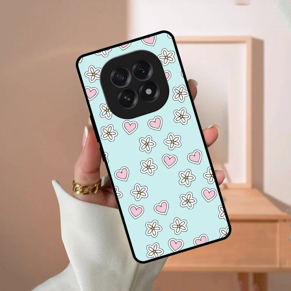 Heart With Flower Glossy Metal Case Cover For Oppo - ShopOnCliQ