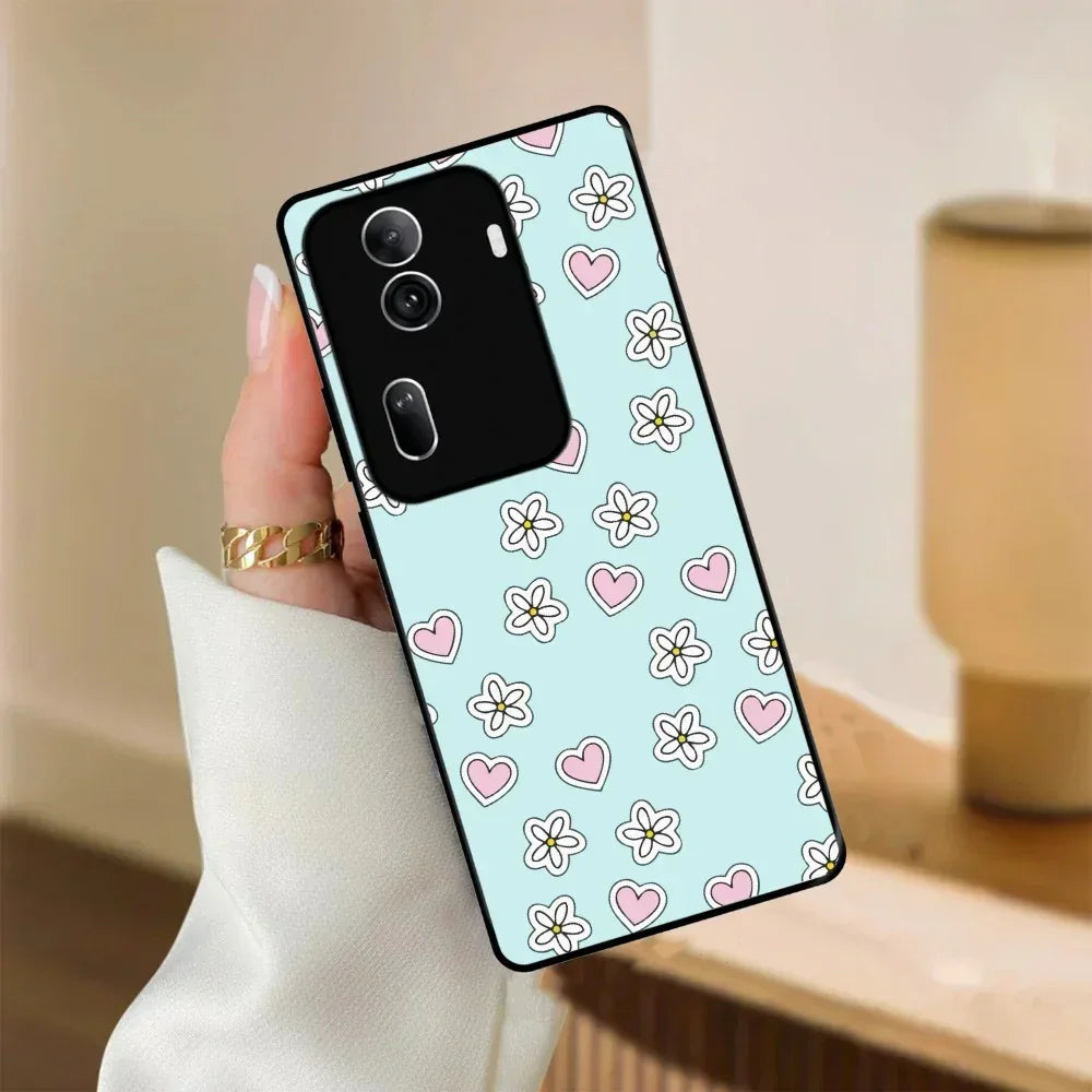 Heart With Flower Glossy Metal Case Cover For Oppo - ShopOnCliQ