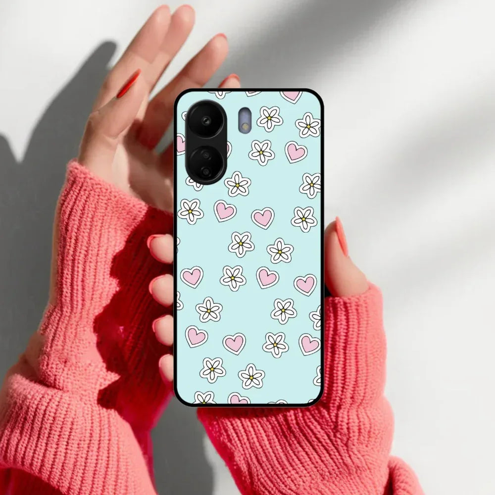 Heart With Flower Glossy Metal Case Cover For Redmi - ShopOnCliQ