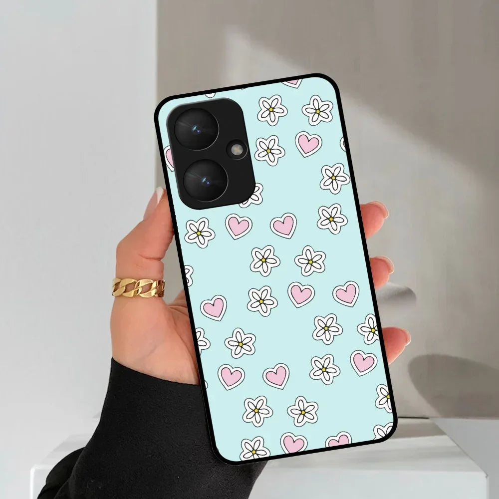 Heart With Flower Glossy Metal Case Cover For Redmi - ShopOnCliQ