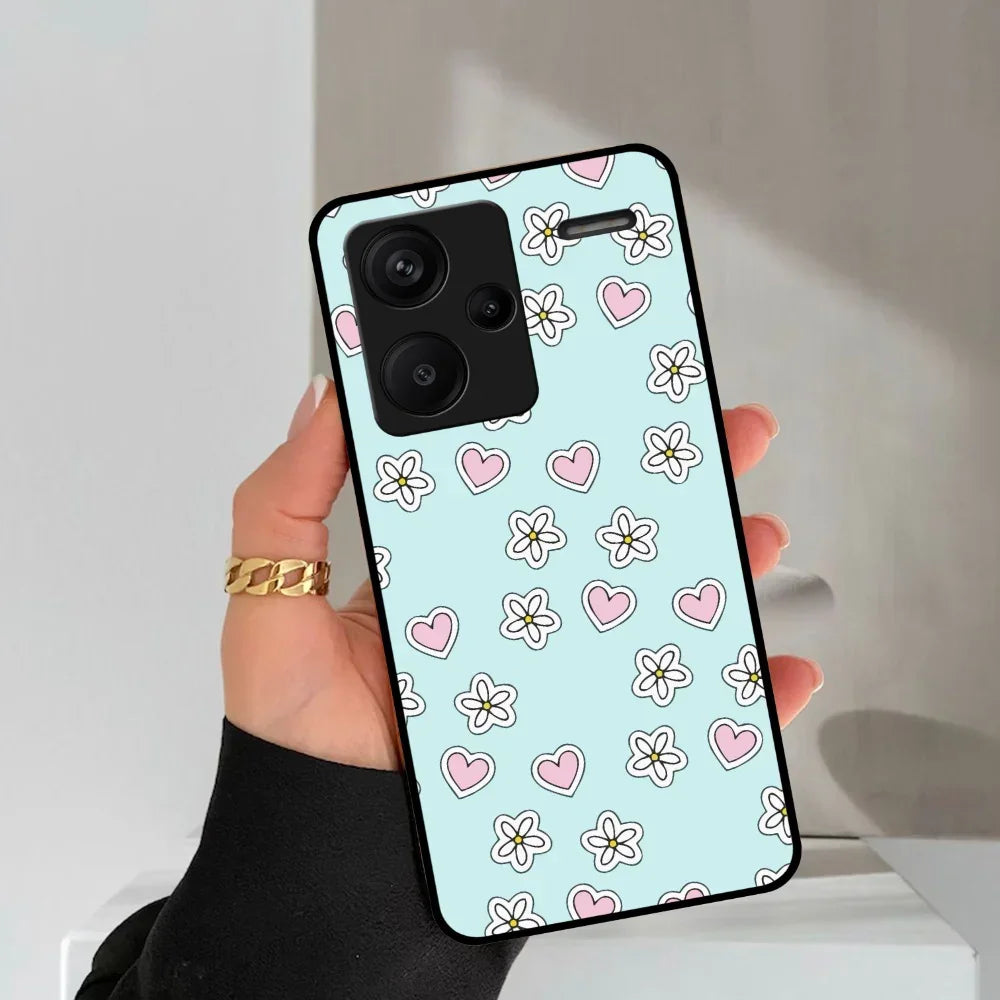 Heart With Flower Glossy Metal Case Cover For Redmi - ShopOnCliQ