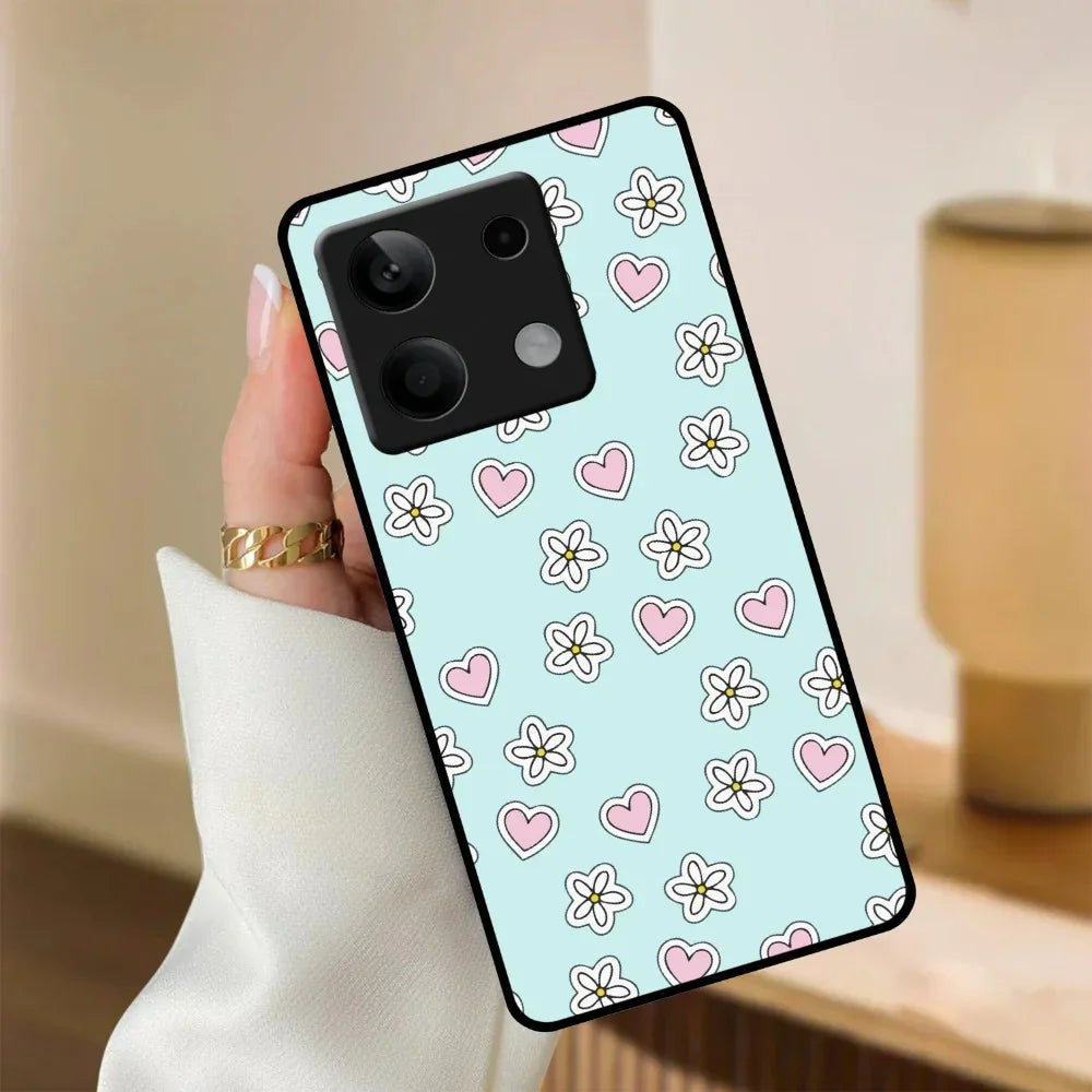 Heart With Flower Glossy Metal Case Cover For Redmi - ShopOnCliQ