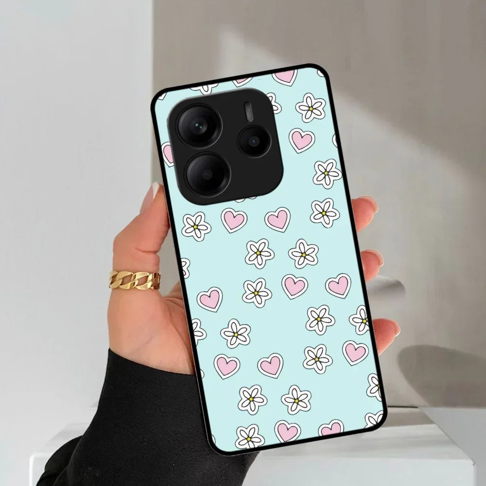 Heart With Flower Glossy Metal Case Cover For Redmi - ShopOnCliQ