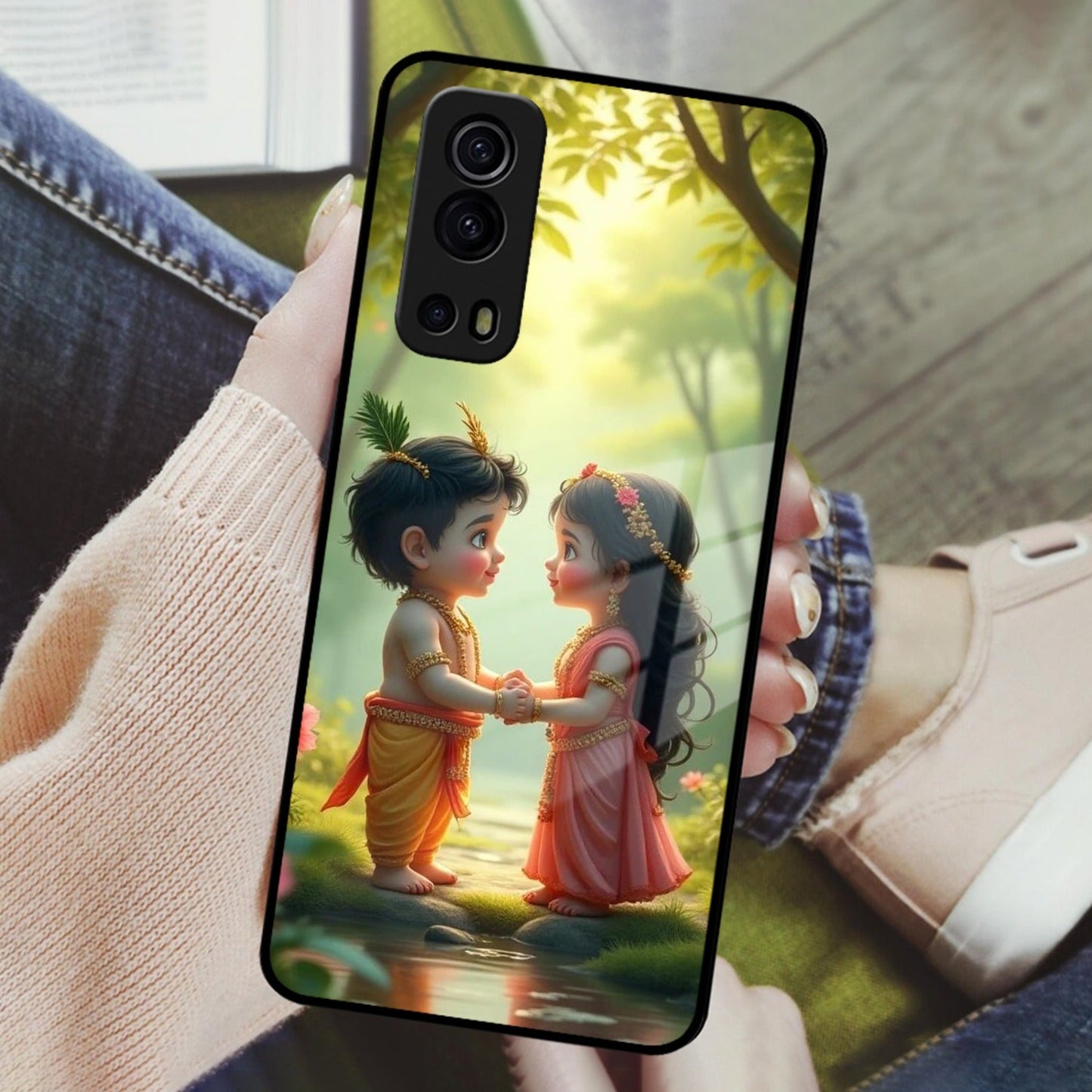 Heavenly Bond Glass Case Cover For iQOO