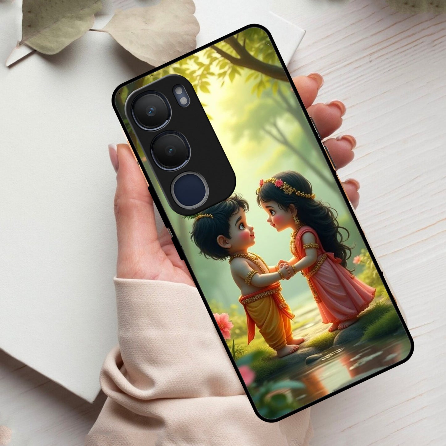 Heavenly Bond Glass Case Cover For Vivo