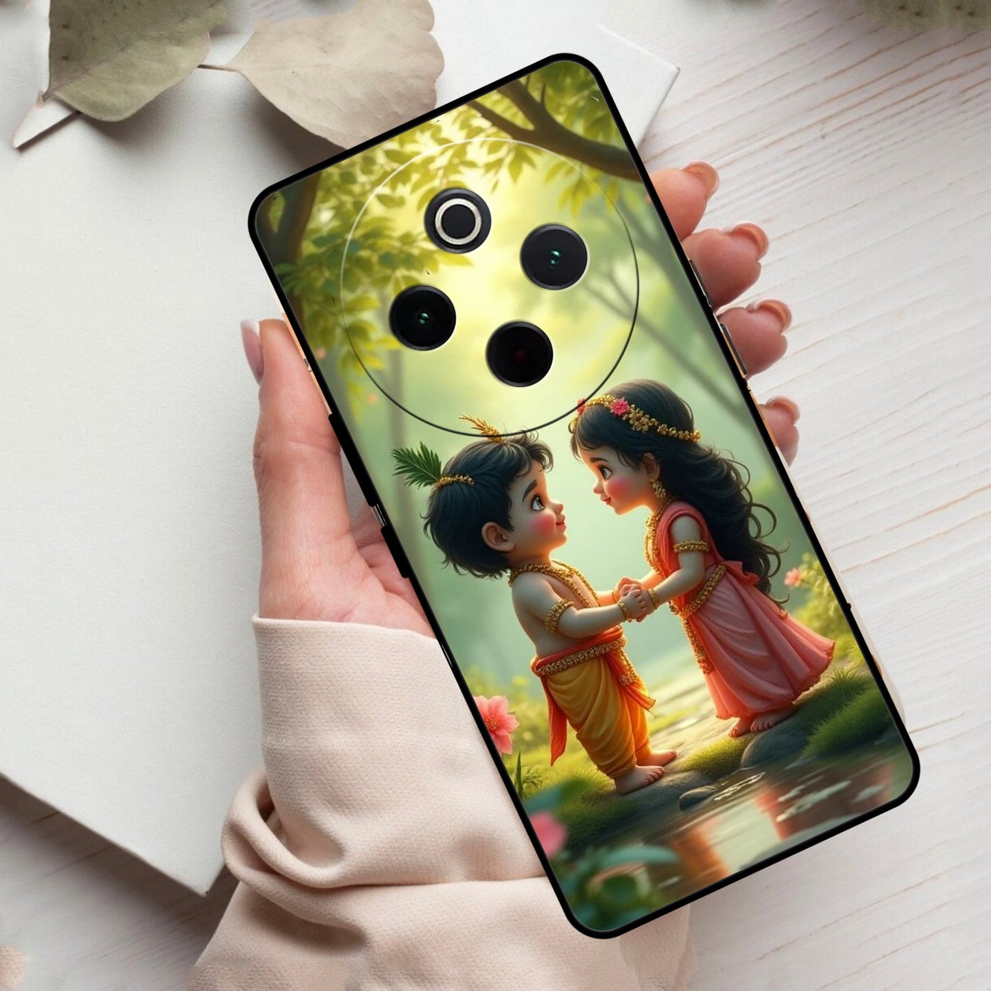 Heavenly Bond Glass Case Cover For Vivo