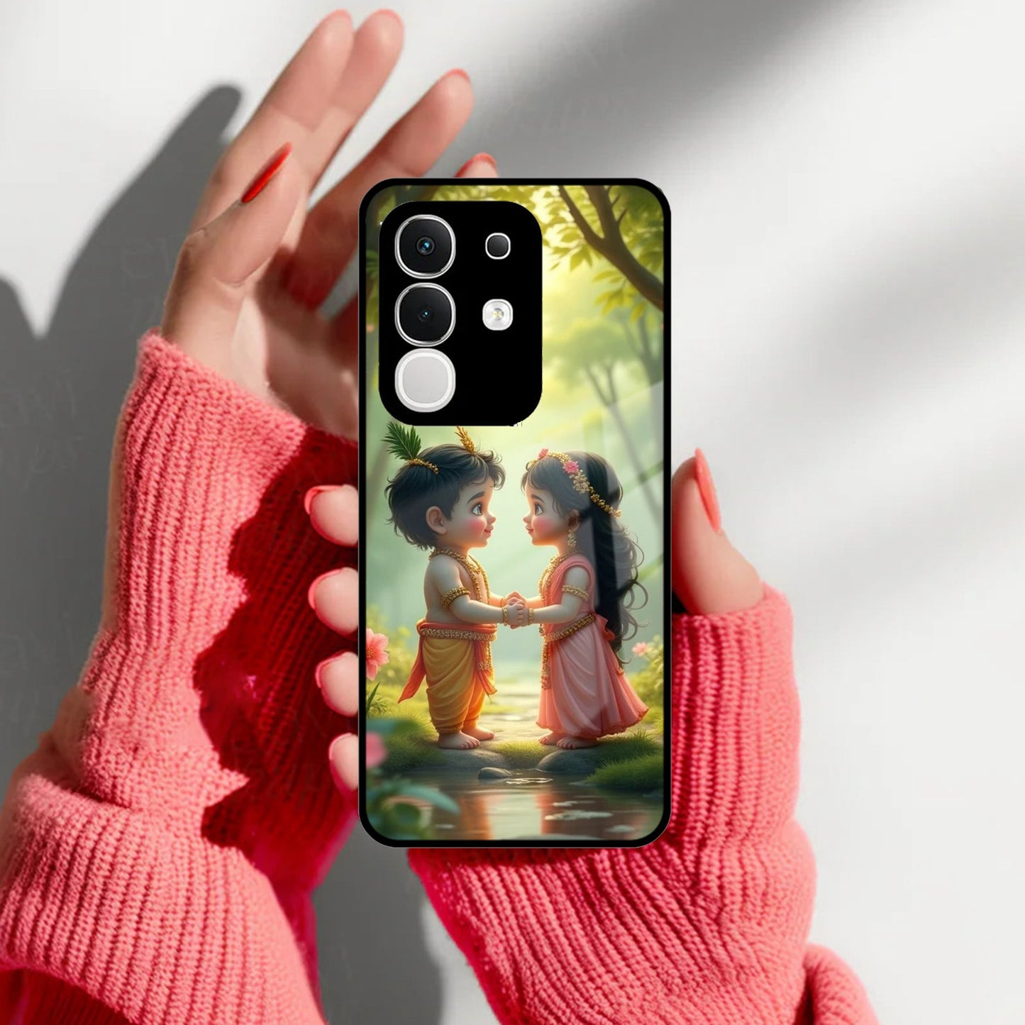 Heavenly Bond Glass Case Cover For Vivo