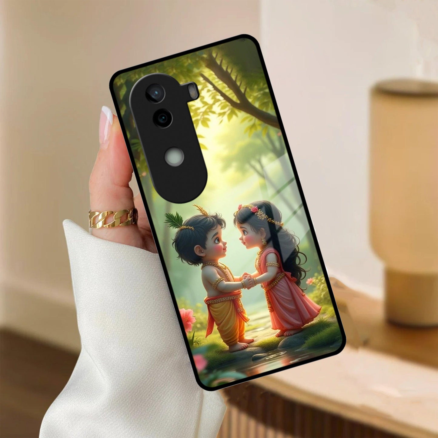 Heavenly Bond Glass Case Cover For iQOO