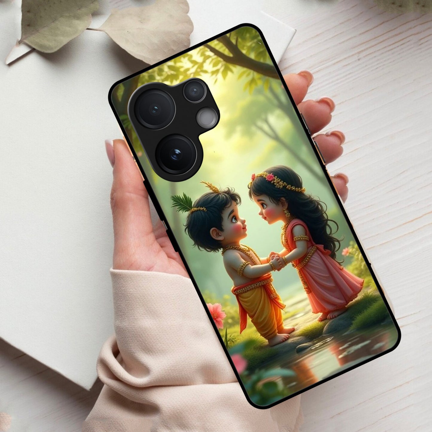 Heavenly Bond Glass Case Cover For Vivo