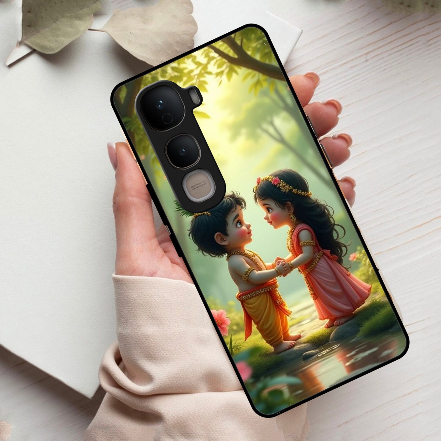 Heavenly Bond Glass Case Cover For Vivo