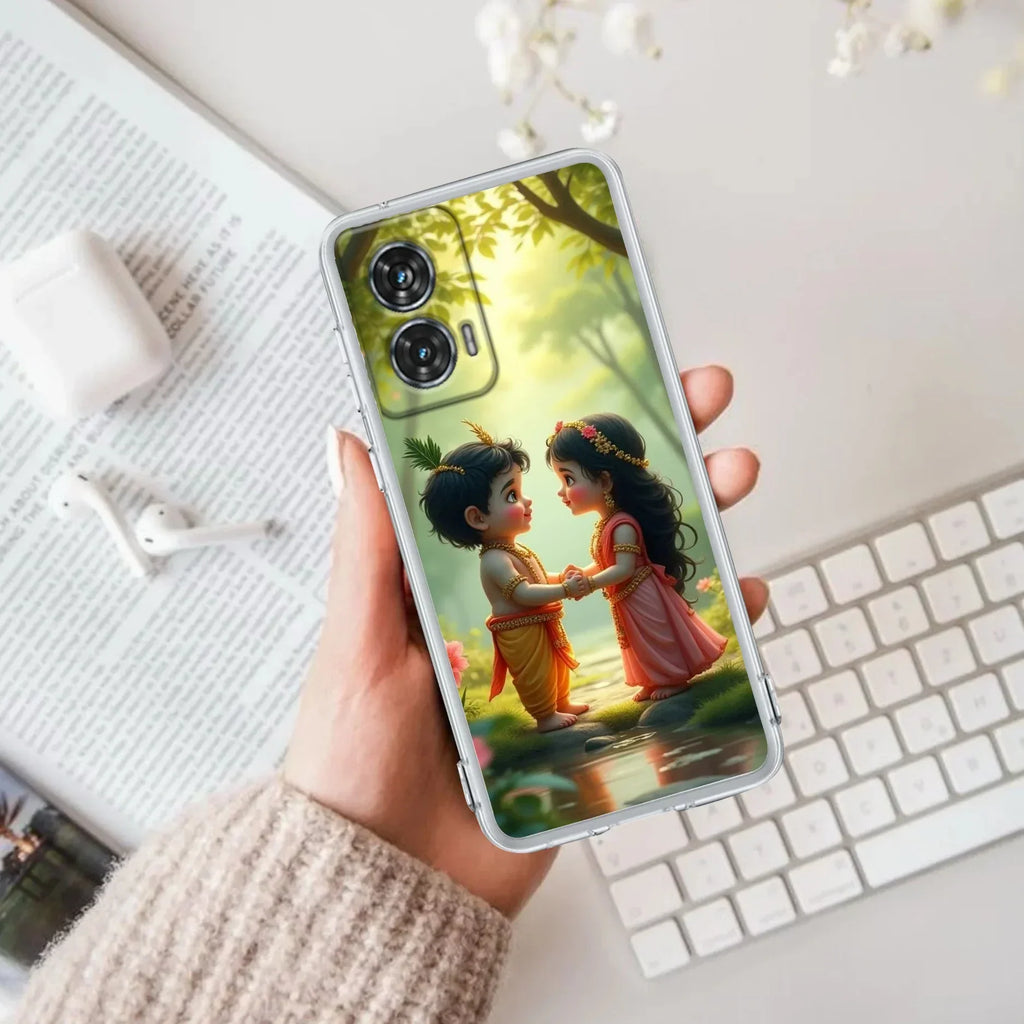 Heavenly Bond Transparent Silicon Case For Motorola Edge 50 Fusion 5G