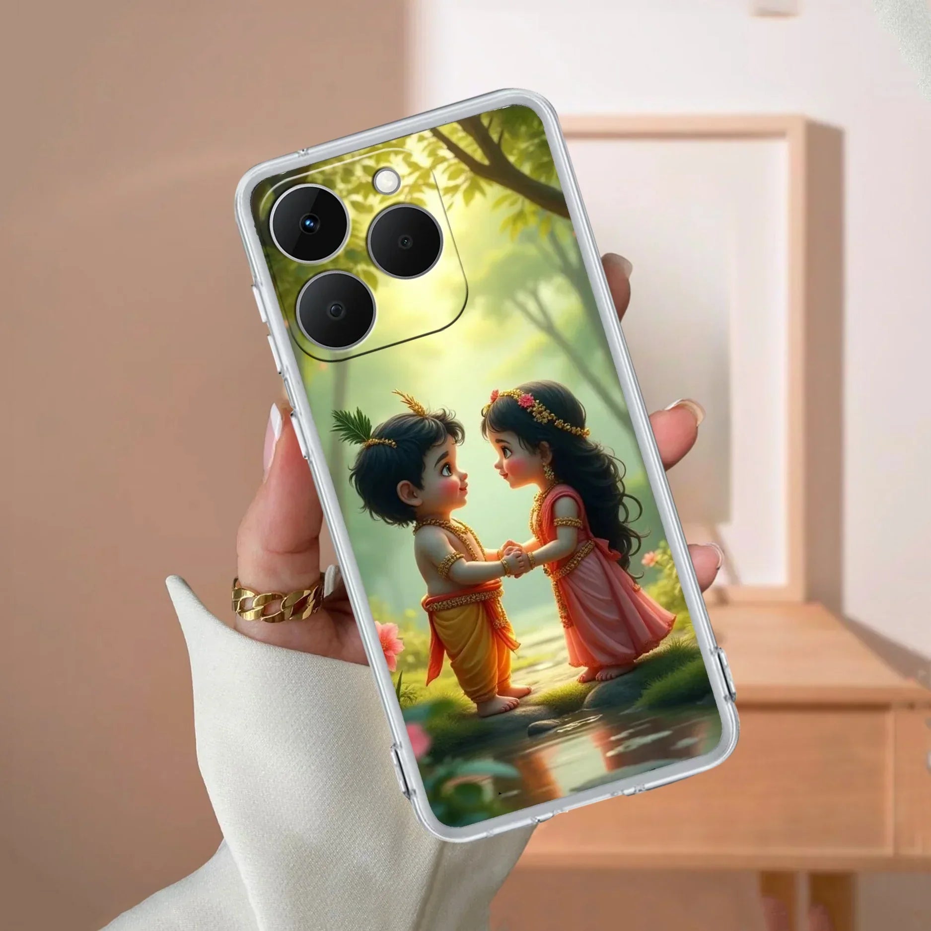 Heavenly Bond Transparent Silicon Case For Realme/Narzo