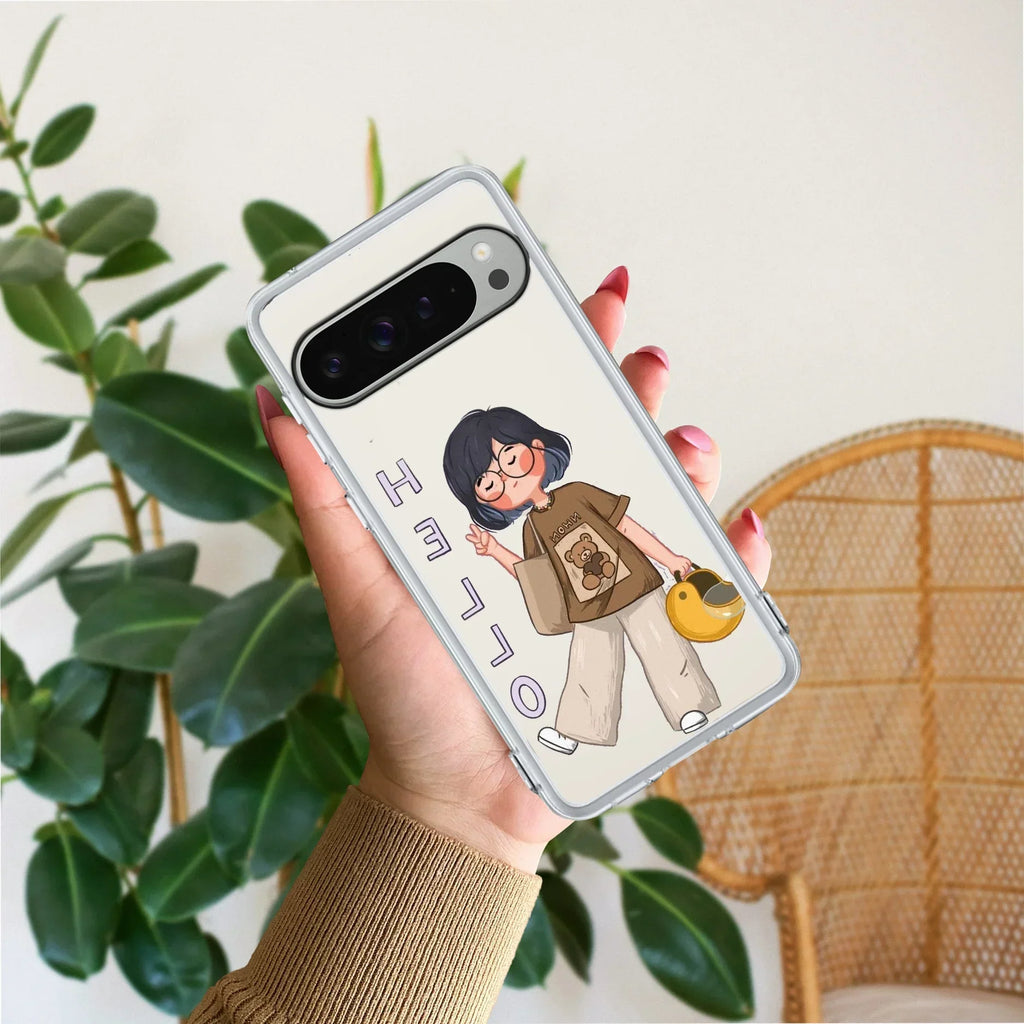 Hello Honey Transparent Silicon Case For Google Pixel 9 Pro XL