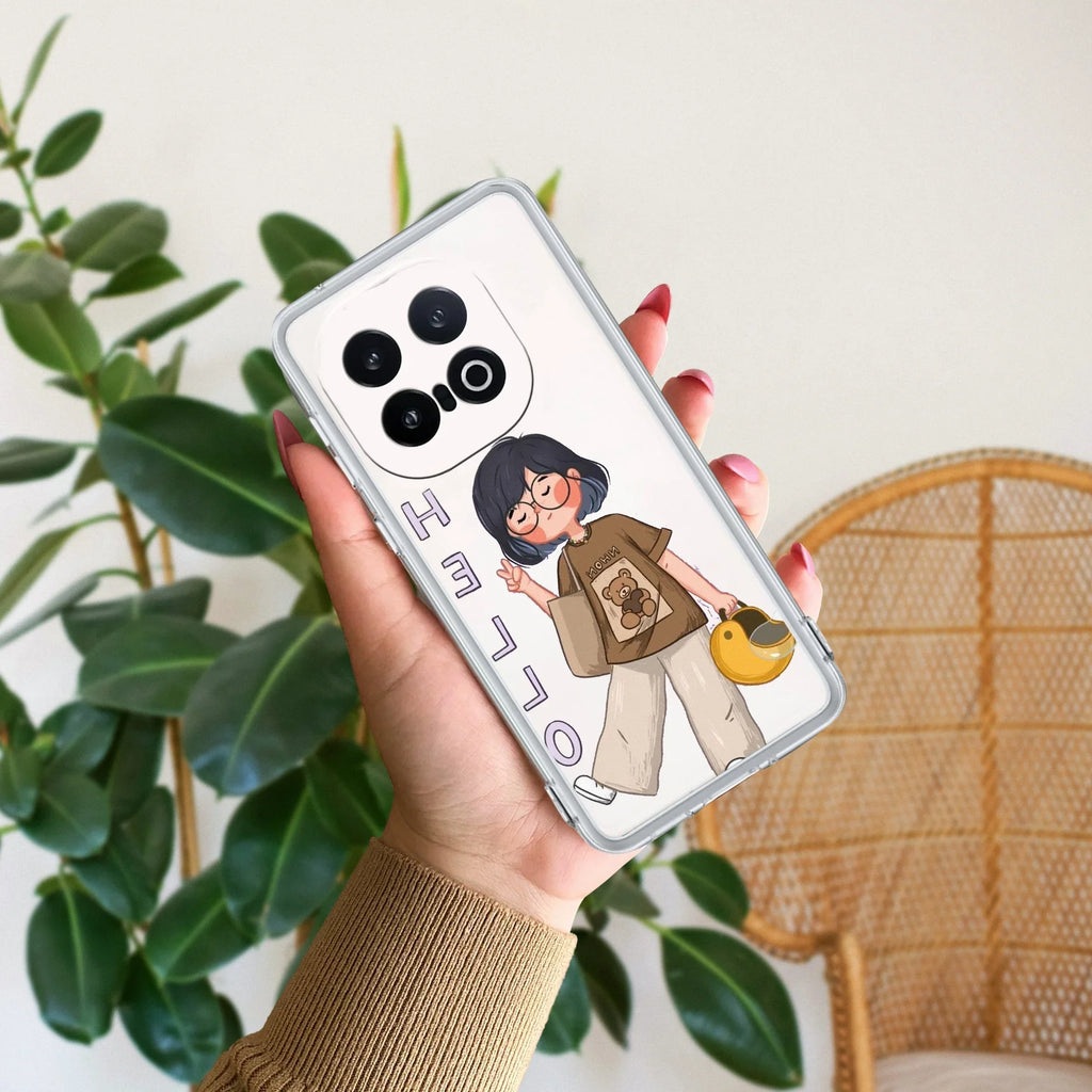 Hello Honey Transparent Silicon Case For iQOO 13 5G