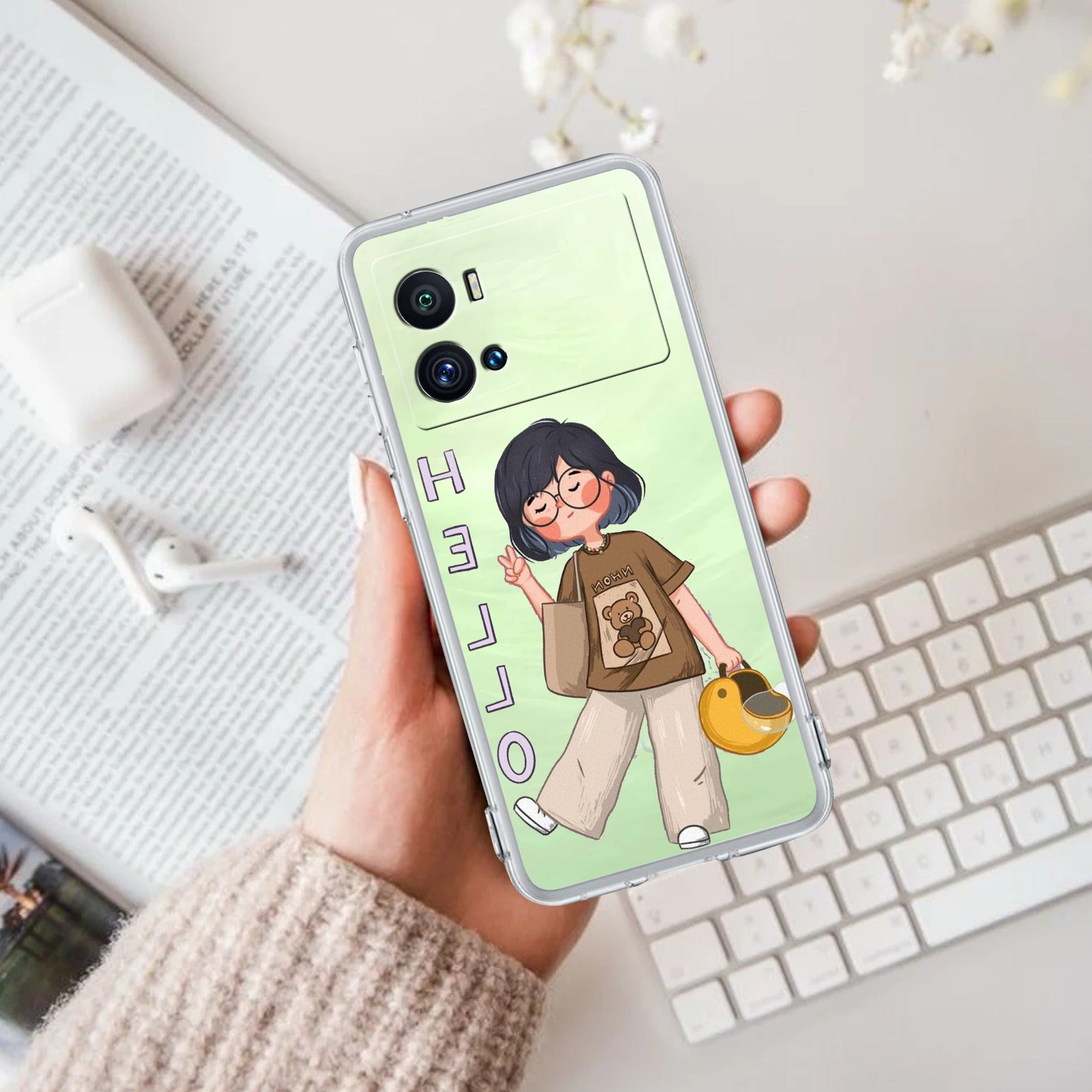 Hello Honey Transparent Silicon Case For iQOO Neo 7 Pro 5G