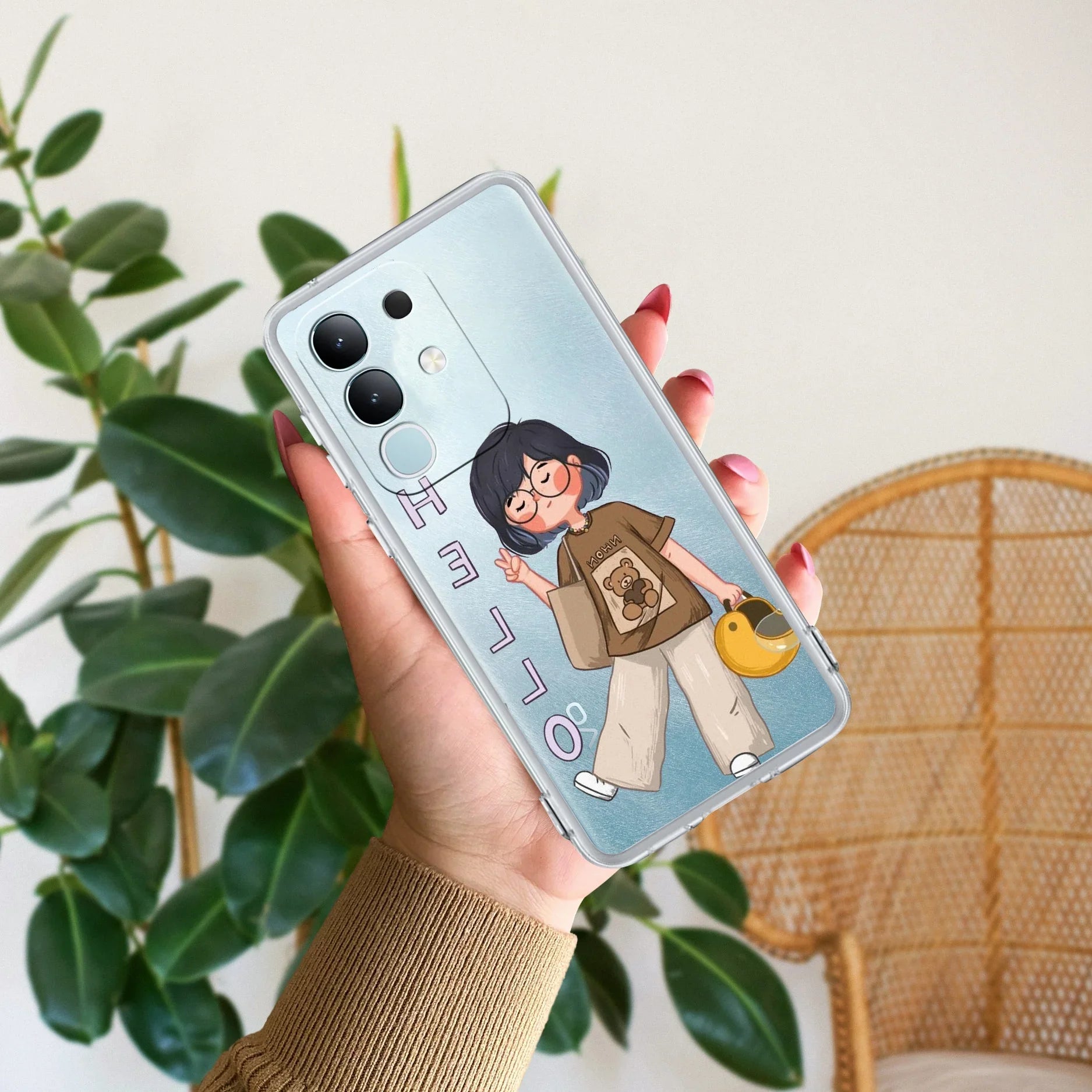 Hello Honey Transparent Silicon Case For iQOO Z7 5G