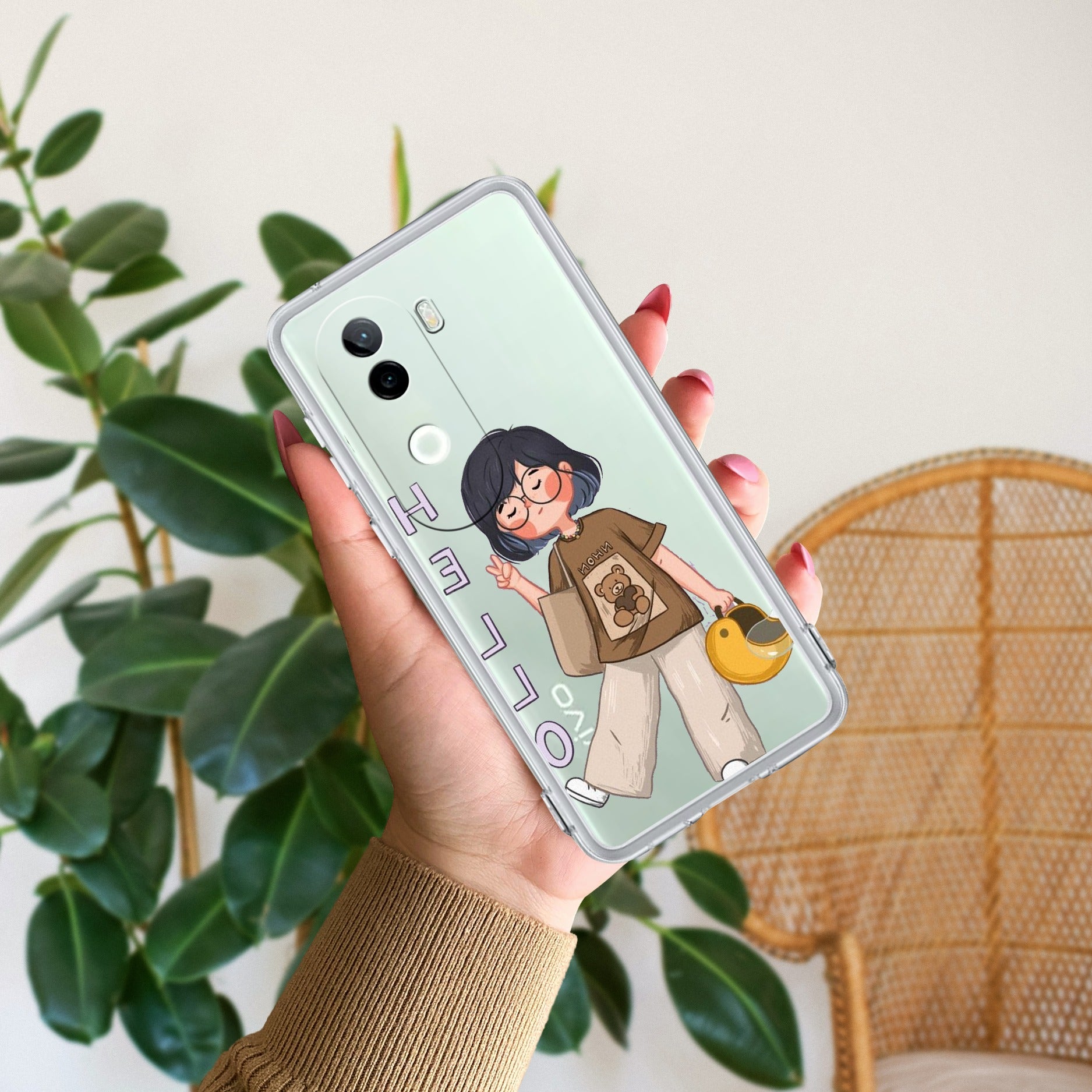 Hello Honey Transparent Silicon Case For Vivo X200 Pro 5G
