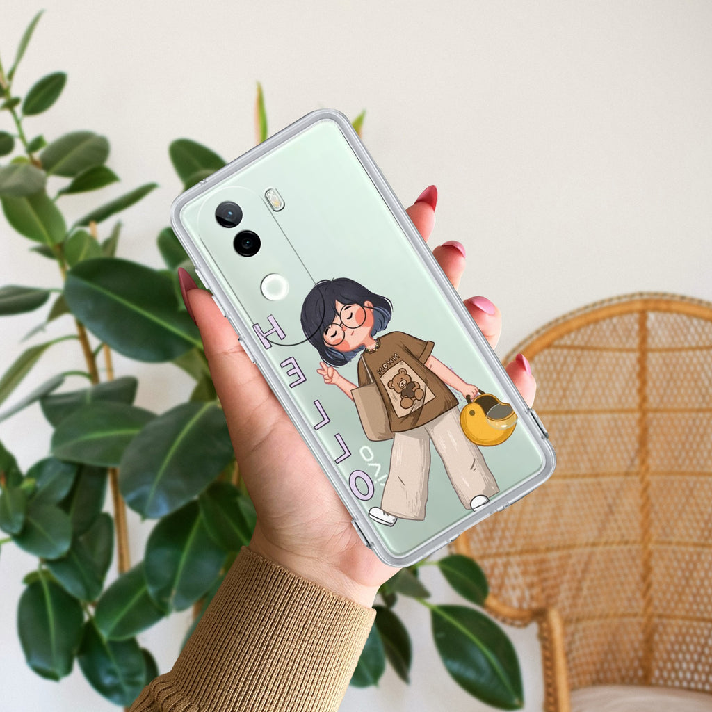 Hello Honey Transparent Silicon Case For iQOO Z9s 5G